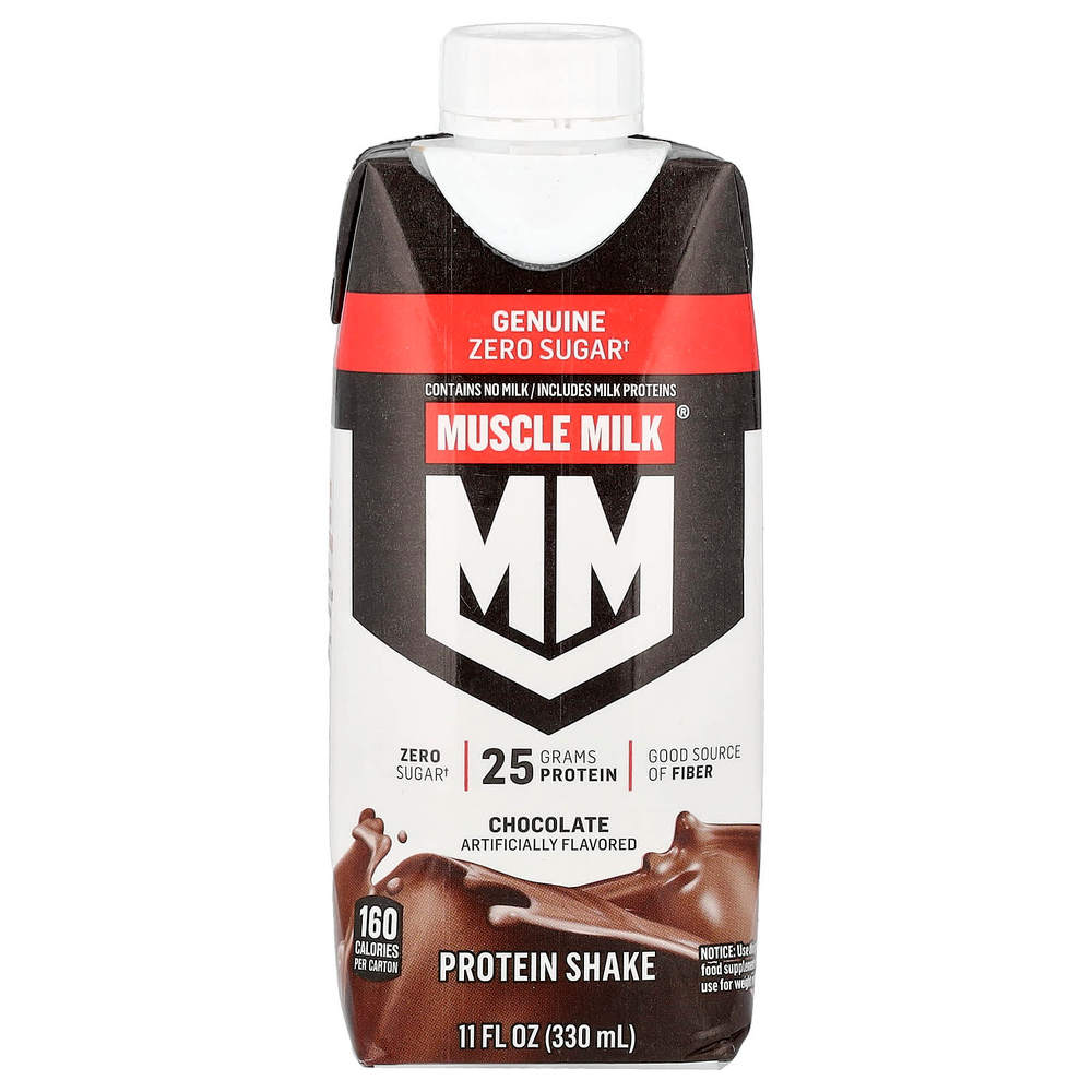 Muscle Milk, Genuine, Protein Shake, Chocolate, 4 Cartons, 11 fl oz (330 ml) Each