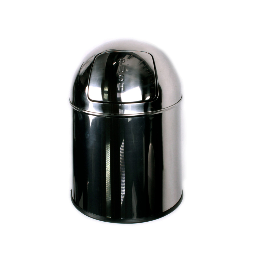 Ведро для мусора c крышкой push-open 10 л. нерж. сталь NOFER 14114.10.B глянцевый