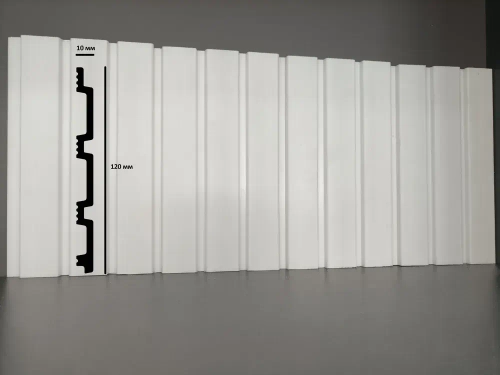 Стеновая панель 3D BOARD (2900х120х10мм) 10120 белая