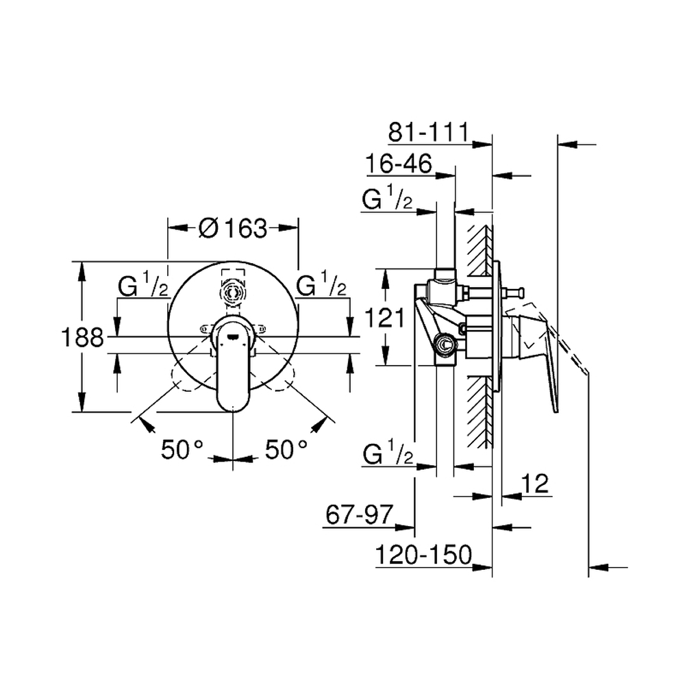 Смеситель для душа Grohe Eurosmart Cosmopolitan 32879000 Хром