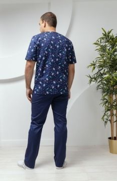 Блуза мужская СР116 (Принт-стрейч/космонавты)
