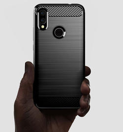 Чехол для Xiaomi Redmi 7 (Redmi Y3) цвет Black (черный), серия Carbon от Caseport