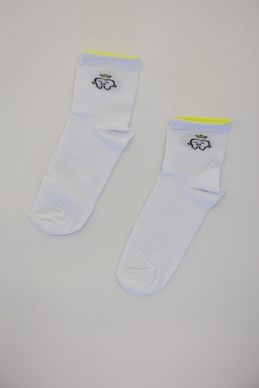 Носки (принт «Зуб с коронкой/белые»)