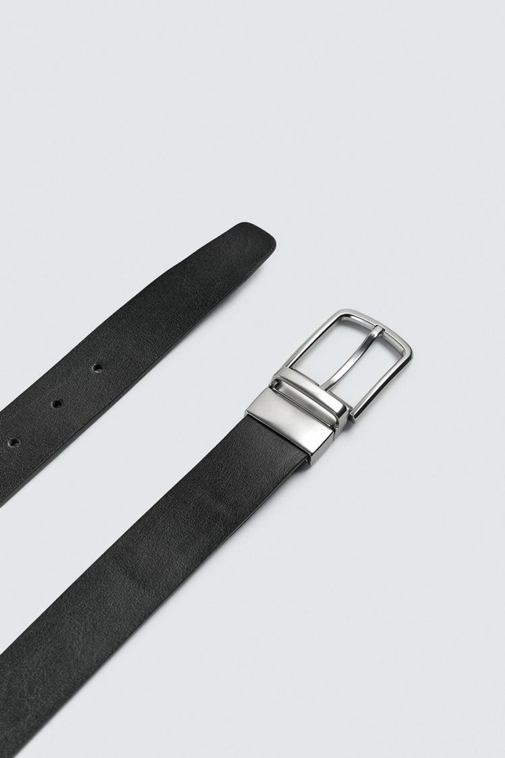 ZARA ДВУСТОРОННИЙ КОЖАНЫЙ РЕМЕНЬ, ЧЕРНЫЙ