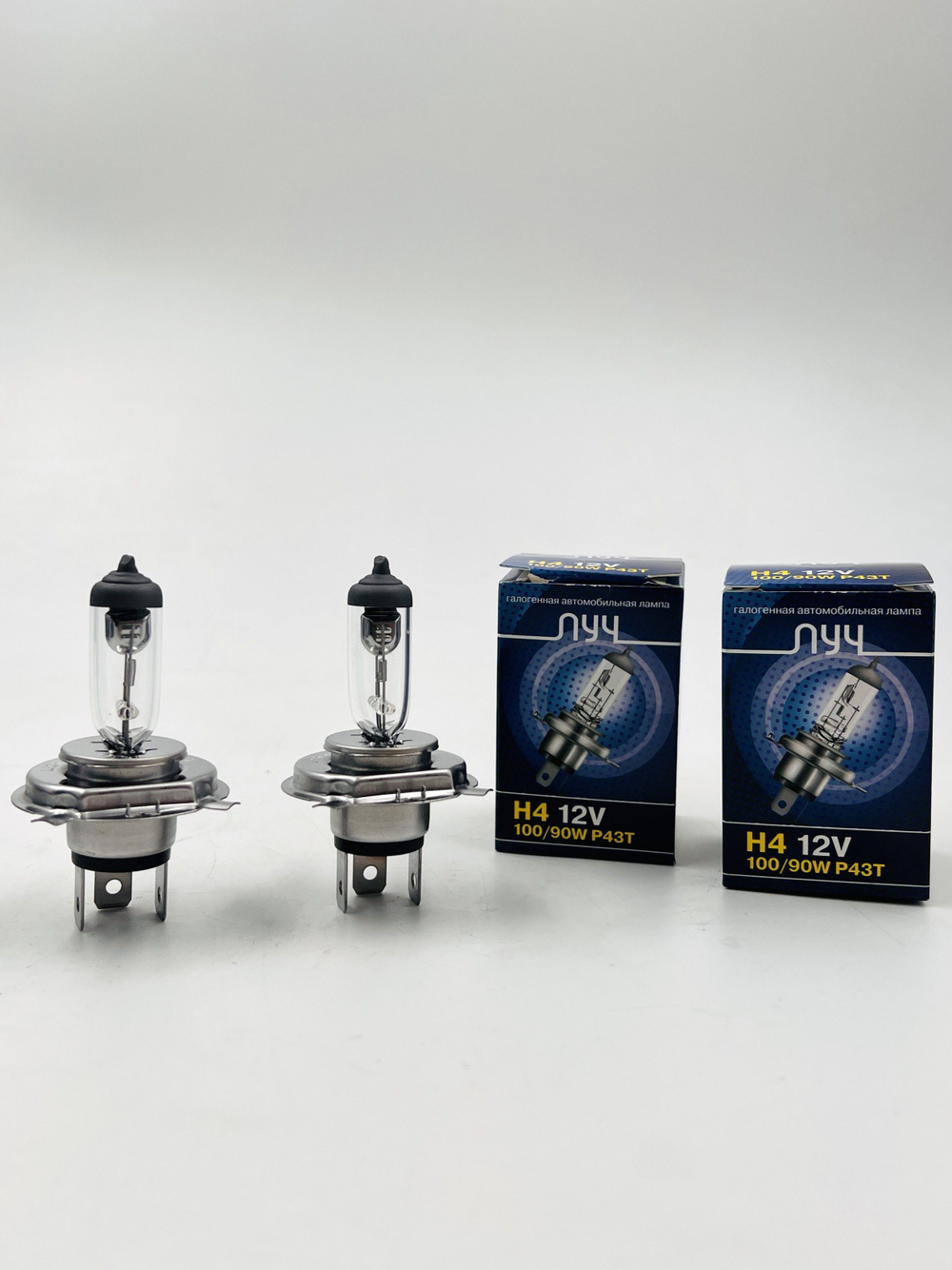 Лампа H4 галогенная 12V 100/90W Луч комплект 2шт