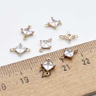 Коннектор Ромб, цвет золото, размер около 8,7*6,5 мм, цена за 1 шт