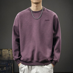 Мужская толстовка с вышивкой, зима, свободного кроя, с круглым вырезом, длинными рукавами, модная, осень-зима