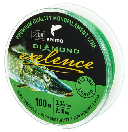 Леска монофильная Salmo Diamond EXELENCE FLUORO COATED Green 100/034