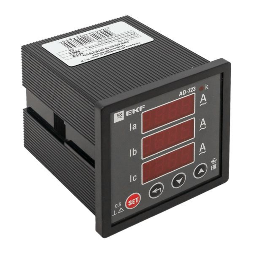 Амперметр цифровой AD-723 3ф на панель 72х72 EKF ad-723