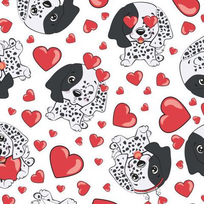 щенки английского сеттера с сердечками