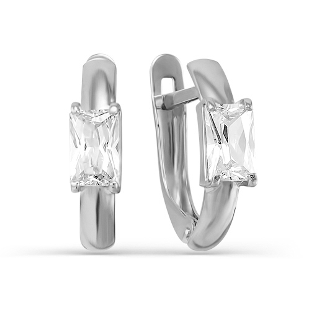 Серьги из серебра с фианитами