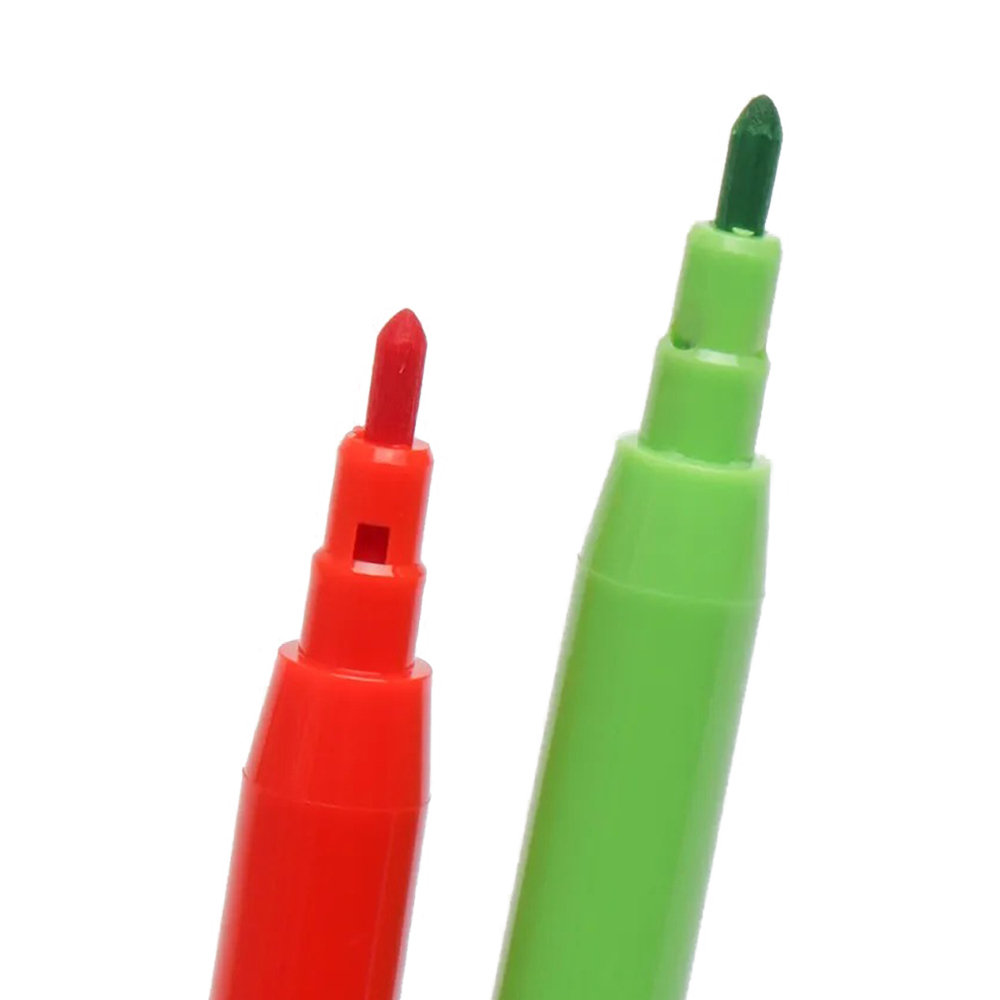 Набор детских разноцветных фломастеров для рисования, 12 штук, цветные школьные фломастеры разных цветов для мальчиков и девочек с прозрачным вентилируемым колпачком, серия "Крокодил"