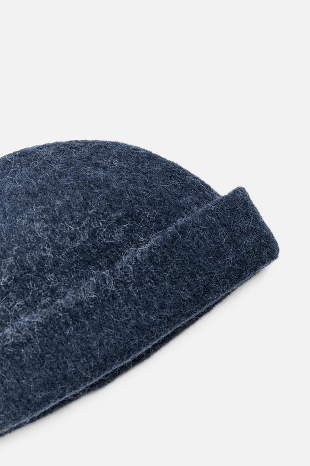 ZARA ШАПКА ИЗ СМЕСОВОЙ ШЕРСТИ АЛЬПАКА, ВЫЦВЕТШИЙ СИНИЙ