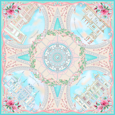 Платок «Дворцы Крыма» 100% шелк