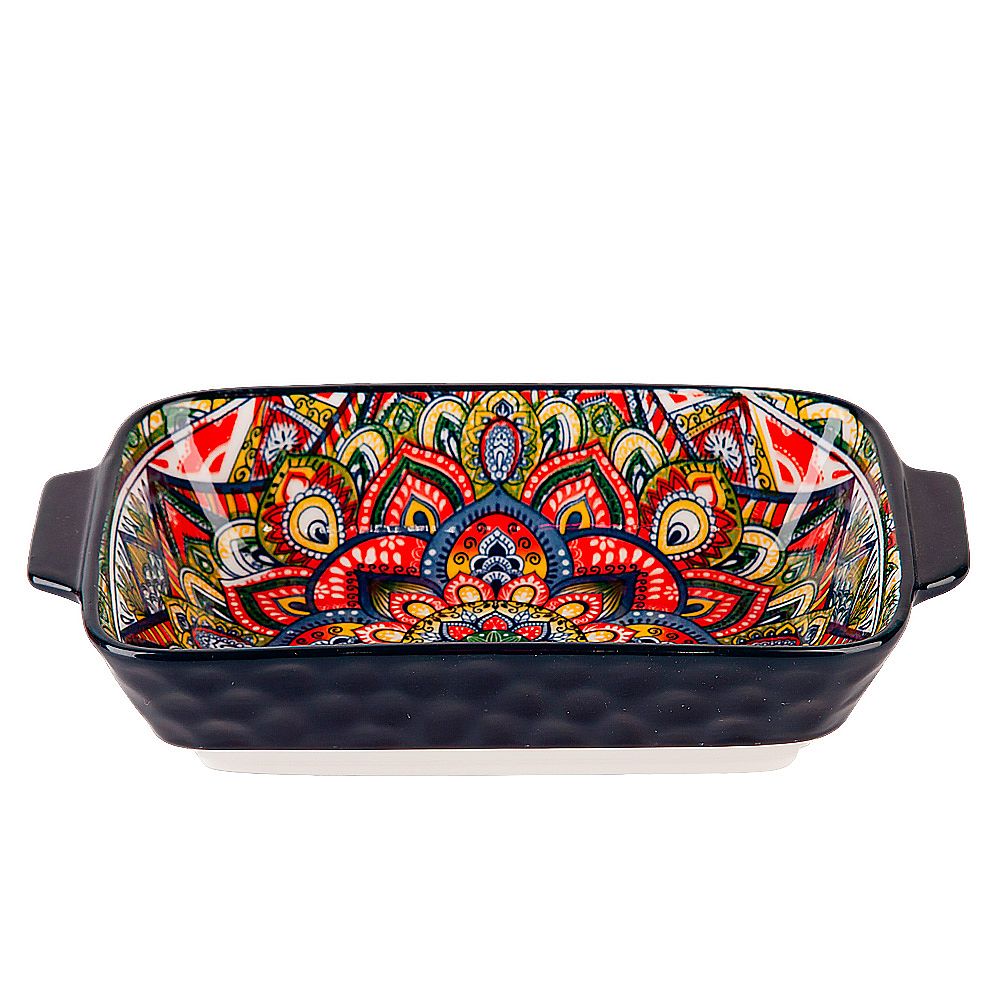 Блюдо для запекания "Arabesque" (синий) 22,5*12,5см v=600мл. (фарфор) (min9) (транспортная упаковка)