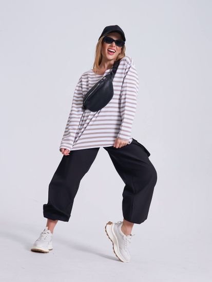 Женская и мужская кожаная сумка "Бананка" цвет черный!