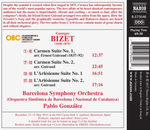 Barcelona Symphony Orchestra, Pablo Gonzalez / Bizet: Carmen Suites, L'Arlesienne Suites (CD)