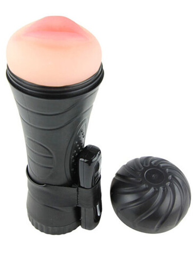 Мастурбатор-ротик с вибрацией LOLITA в пластиковом футляре (7 режимов) (Цвет: телесный)