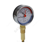 Термоманометр МД04 радиальный Дк80 0-0,6 МПа L=40мм G1/4" 120С с переходником на G1/2" ЭКОМЕРА МД04-80-G-0,6МПа-120-L-40-РИ
