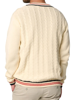 Теннисный свитер Roland Garros Heritage Theodore - ecru