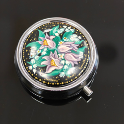 Сувенирный контейнер для хранения мелочей с ручной росписью Палех "Ландыши"