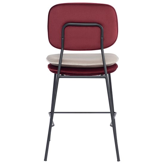 Стул полубарный pea, велюр, бордовый/бежевый