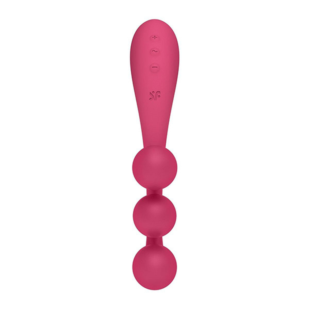 Розовый тройной вибромассажер 22,2см Satisfyer Tri Ball 1