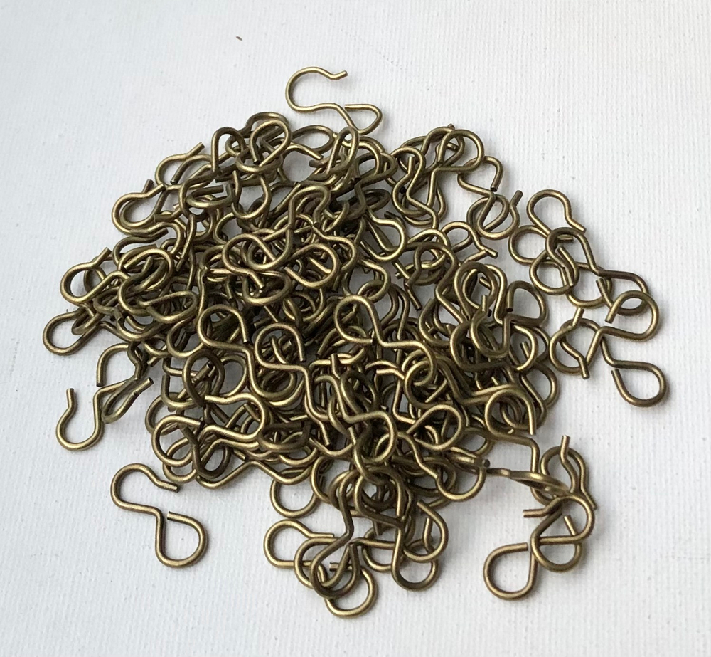 Крючок с ушком 6 мм металл для круглых колец d 16-35 мм, цвет бронза