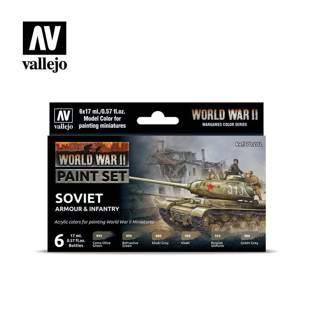 Model Color Set: WWII Soviet Armour &amp; Infantry (6)