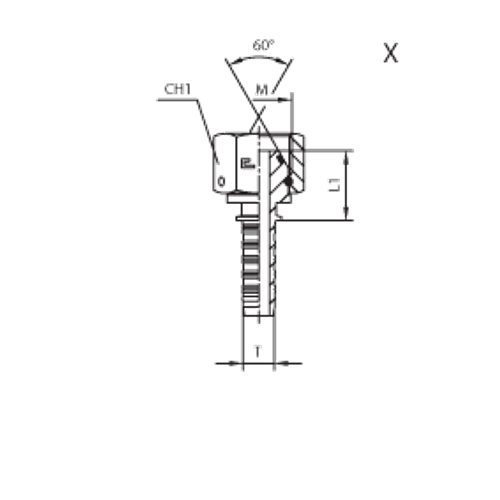 Фитинг DN 25 DKM (Г) 38x1.5 (штифтованная гайка) (o-ring)