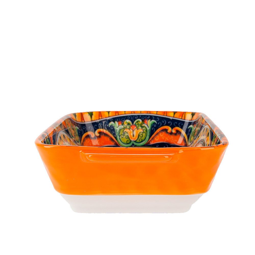Блюдо для запекания "Arabesque"(оранжевый) 22,5*12,5см v=600мл.(фарфор)(min9)(транспортная упаковка)