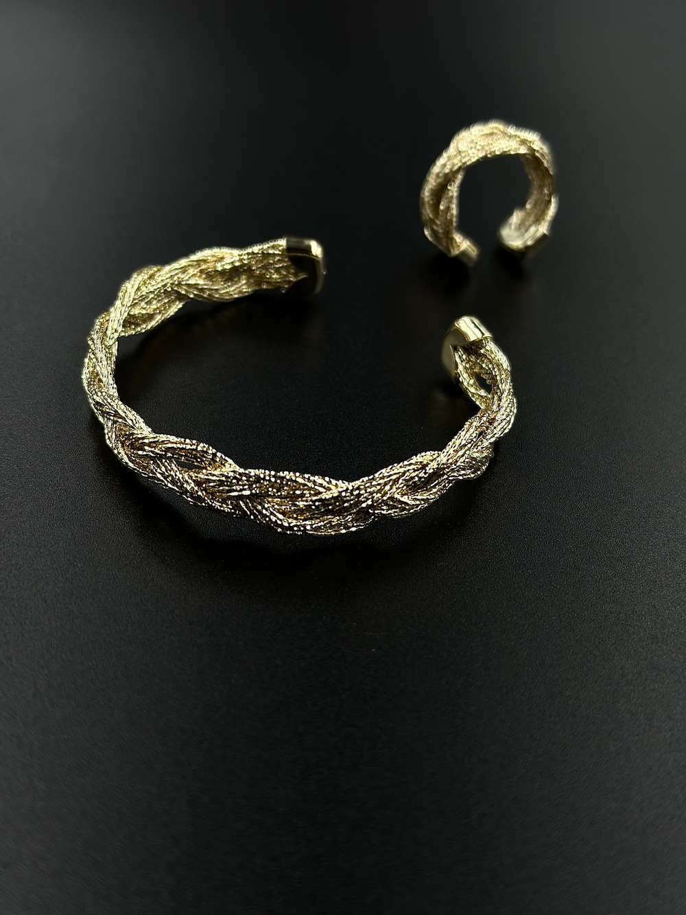 Браслет разъемный косы, оттенок золото