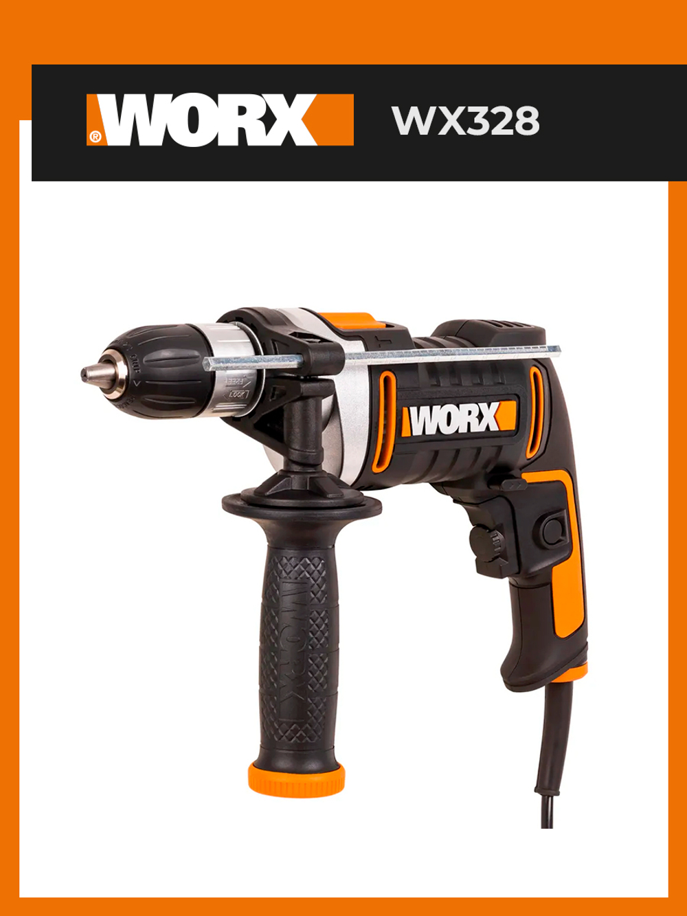 Дрель-ударная WORX WX328 800Вт кейс