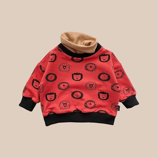 Свитшот Lion Boy (томат + львы) с воротом «охра»