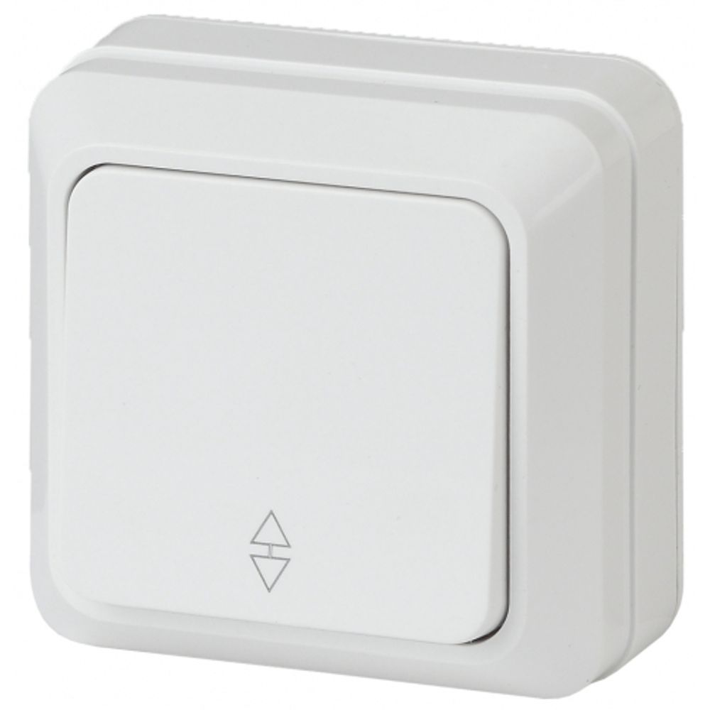 Переключатель Intro Quadro 2-103-01 одноклавишный 10А-250В, IP20, ОУ, белый | Intro