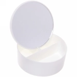 Зеркало настольное с органайзером для косметики «Beauty», цвет белый, 16,5*17см