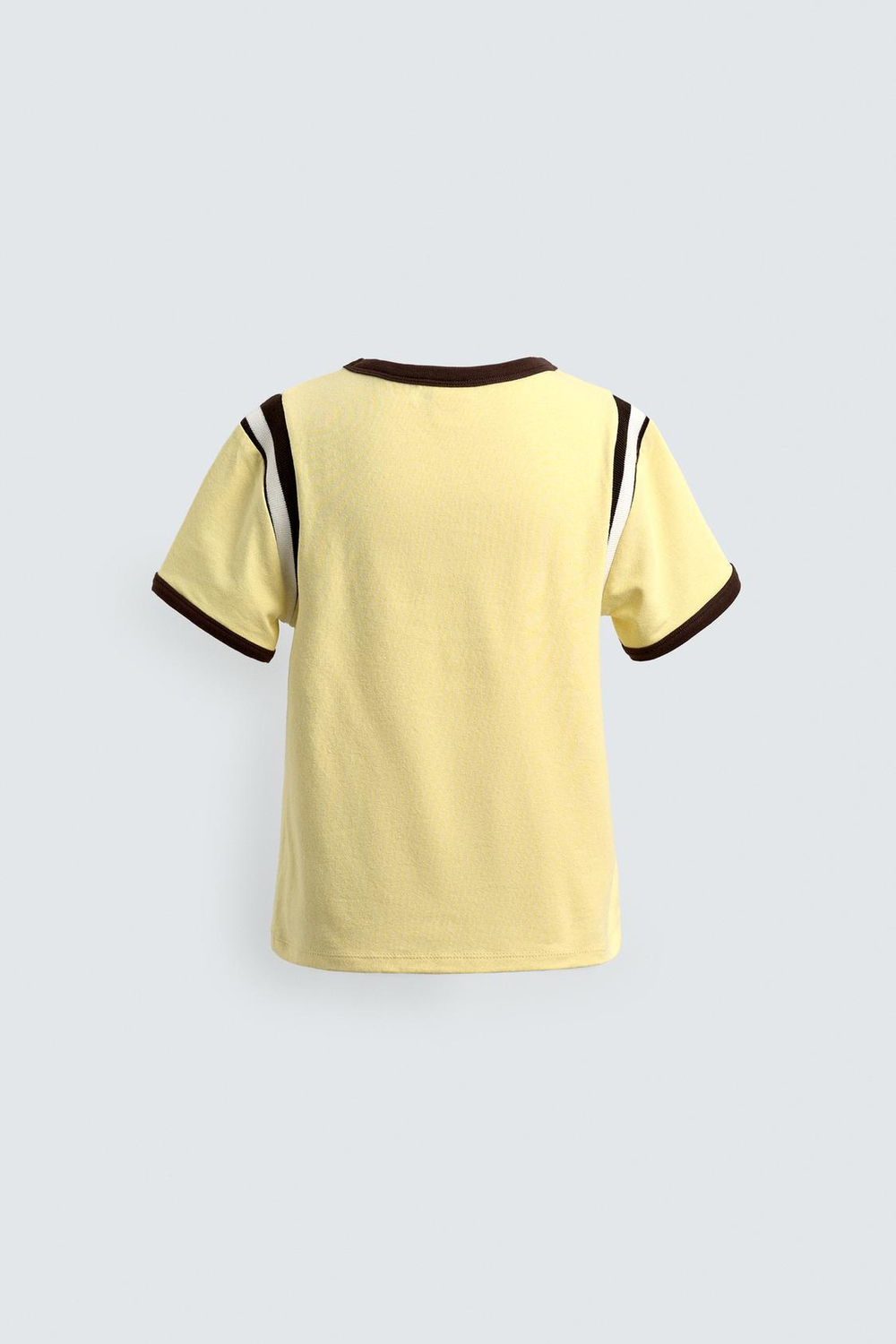 ZARA X DISNEY ФУТБОЛКА В РУБЧИК С КОНТРАСТНОЙ НАДПИСЬЮ, ЖЕЛТЫЙ