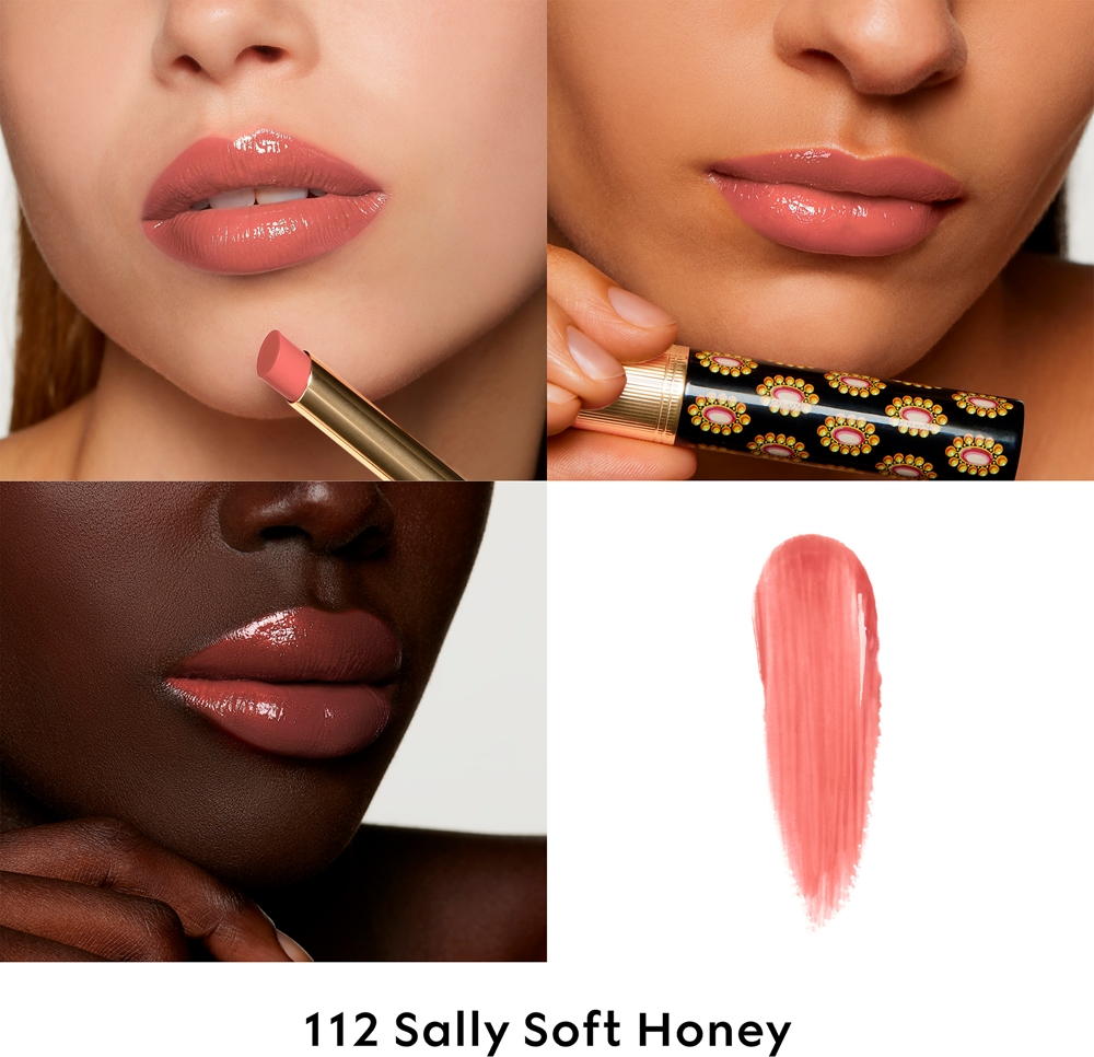 Gucci Gucci Beauty Rouge de Beaute Brillant - Увлажняющая помада оттенок 112 Sally Soft Honey, 1 g
