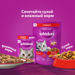 Влажный корм для взрослых кошек Кролик паштет, 75г Whiskas