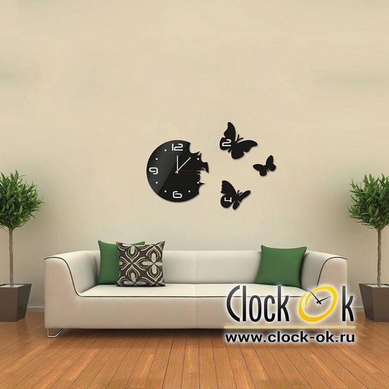 Настенные часы Три бабочки