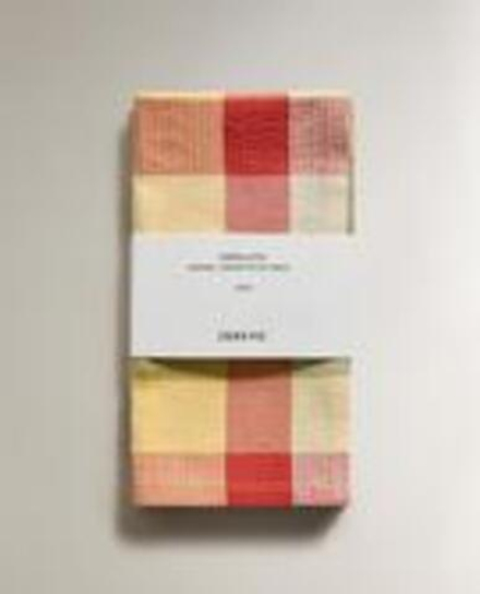 ZARA HOME САЛФЕТКИ В КЛЕТКУ (НАБОР ИЗ 2 ШТ.), ЗЕЛЕНЫЙ