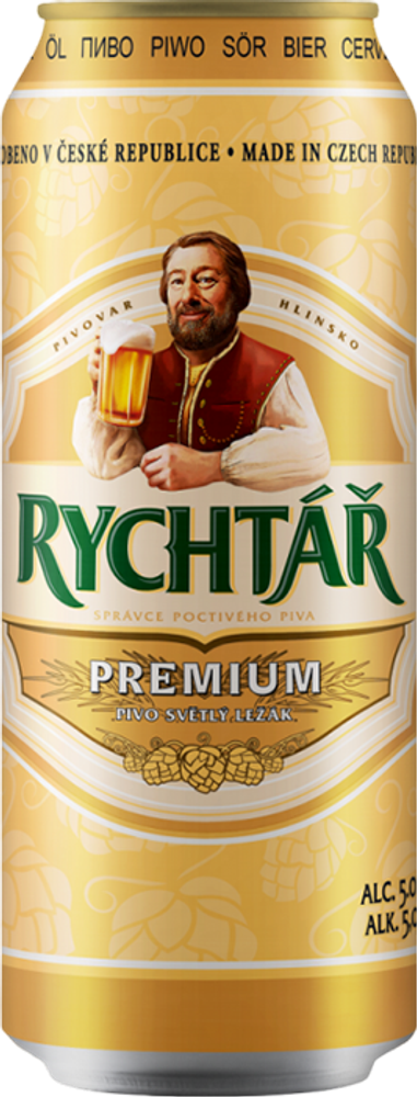 Пиво Рыхтарж Премиум / Rychtar Premium 0.5 - банка