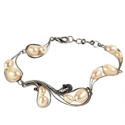 Браслет "Росток" жемчуг, скань асс.