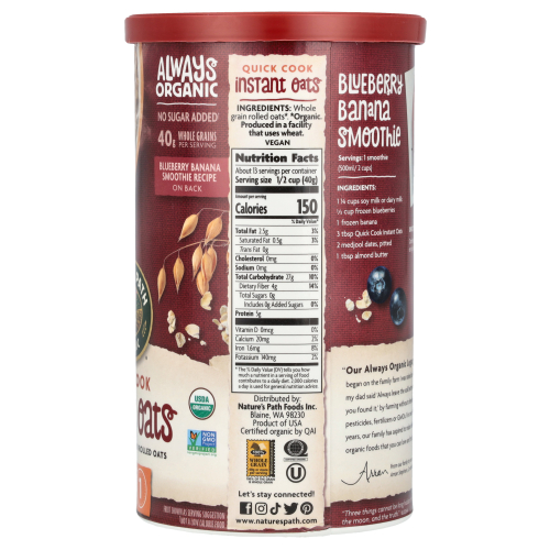 Nature's Path, Органический овес быстрого приготовления, 510 г (18 унций)