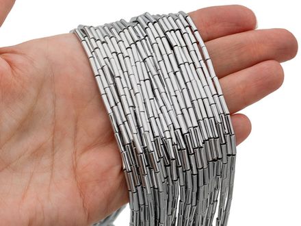 Нить гематитовых бусин "Трубочки" 2х8мм