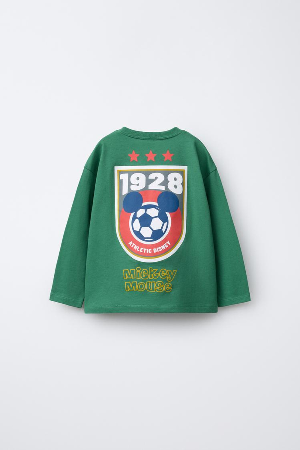 ZARA ЛОНГСЛИВ MICKEY MOUSE © DISNEY, ЗЕЛЕНЫЙ