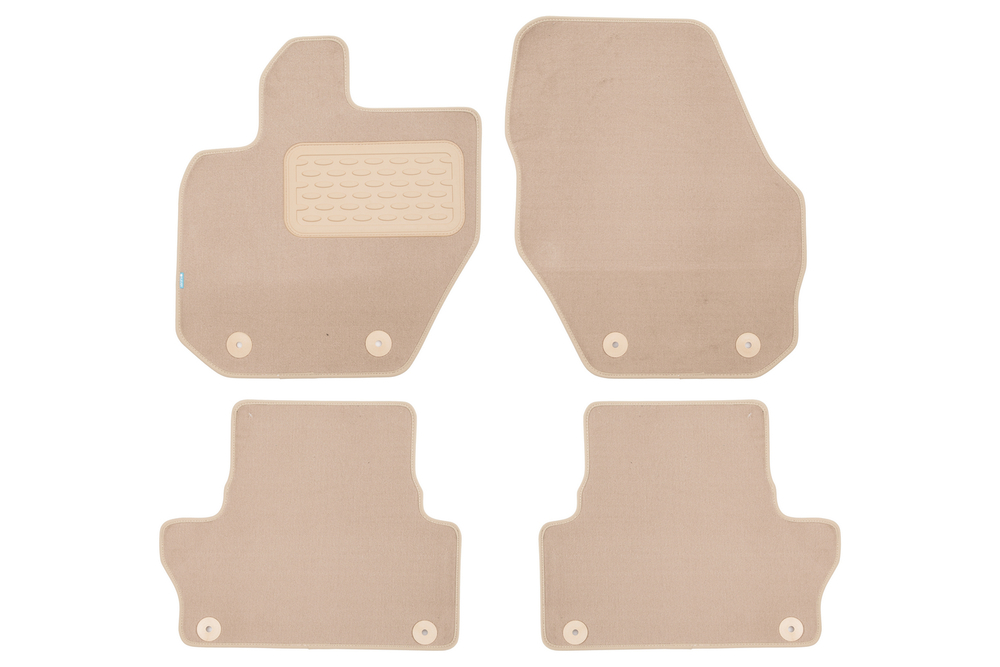 Коврики в салон для VOLVO XC60 АКПП 2008-2013, 2013-2017, 2017-2021, 2021- внедорожник , 4 шт. (текстиль, бежевые) KLEVER04500922112KH