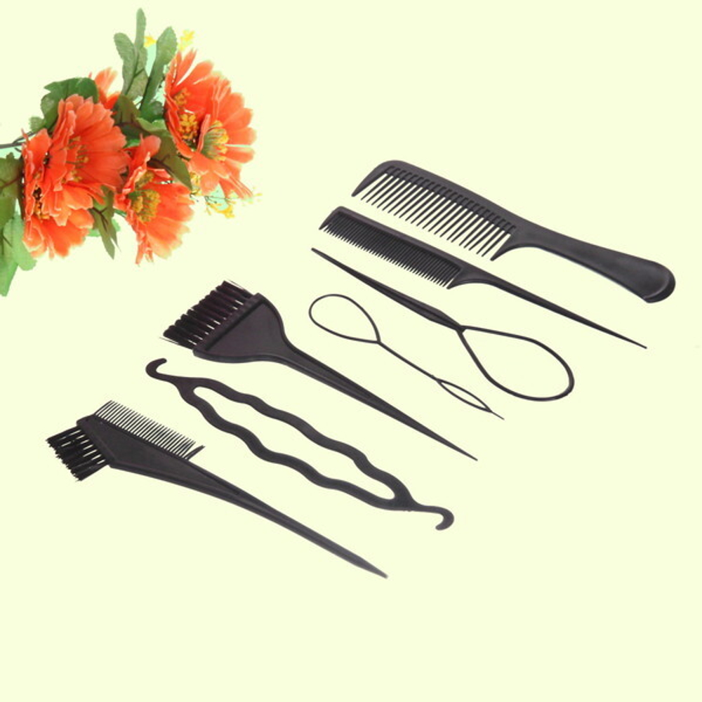 Набор для окрашивания и моделирования волос 7 предметов «Barber», цвет черный, 25,5*22,5см