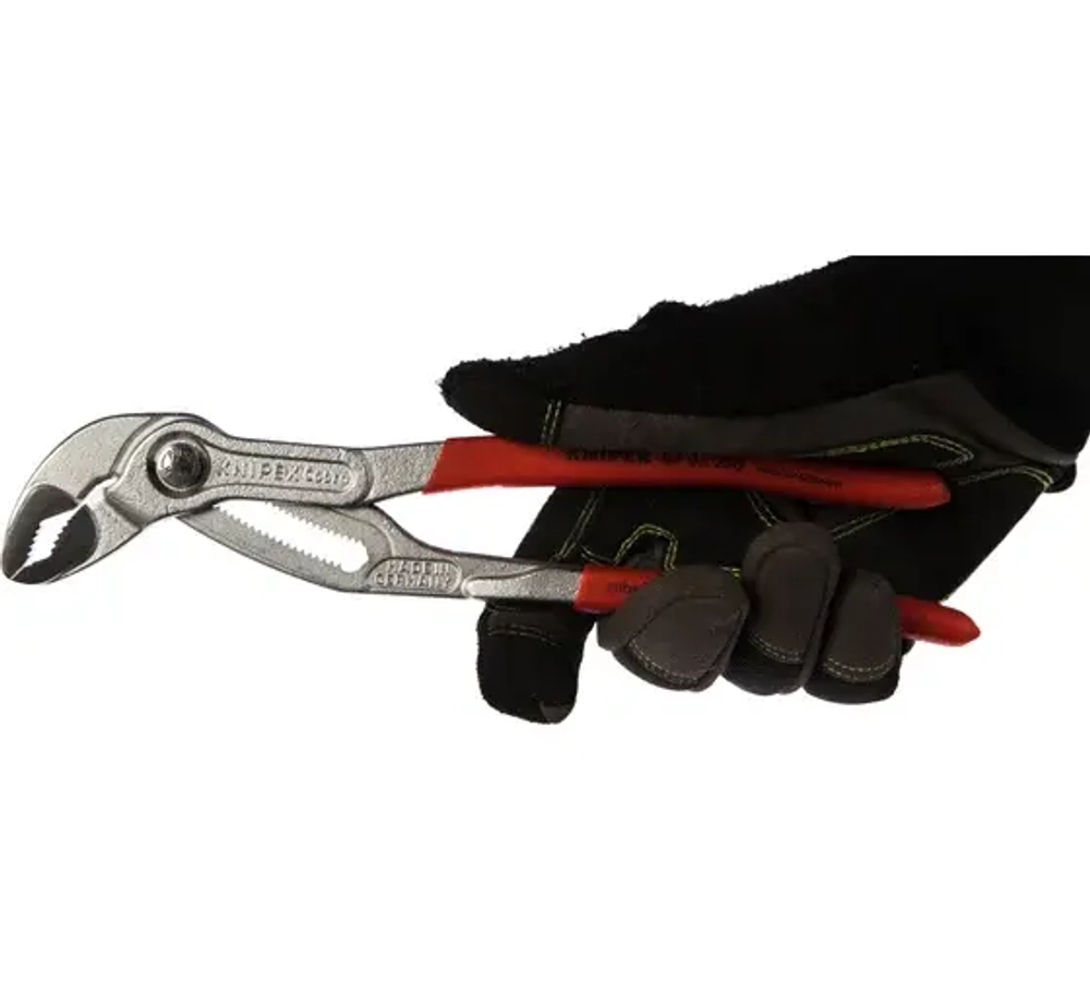 KNIPEX COBRA® клещи переставные с фиксатором, 50 мм (2"), под ключ 46 мм, L-250 мм, хром, 1-к ручки, шт