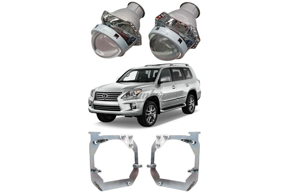 Готовый комплект для установки доп. линз в секцию дальнего света Lexus LX570 III 2007-2012